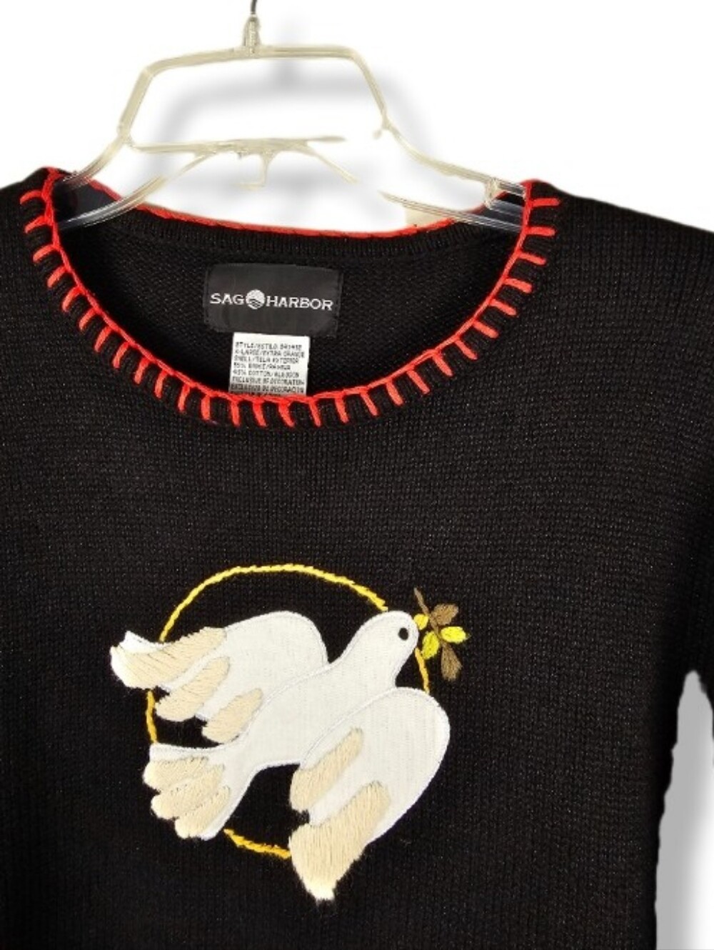 NWT Sag Harbor Christmas Dove Pullover Knit Sweater Size XL Casual Holiday